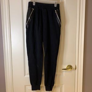 Zara Joggers with fake leather on the top